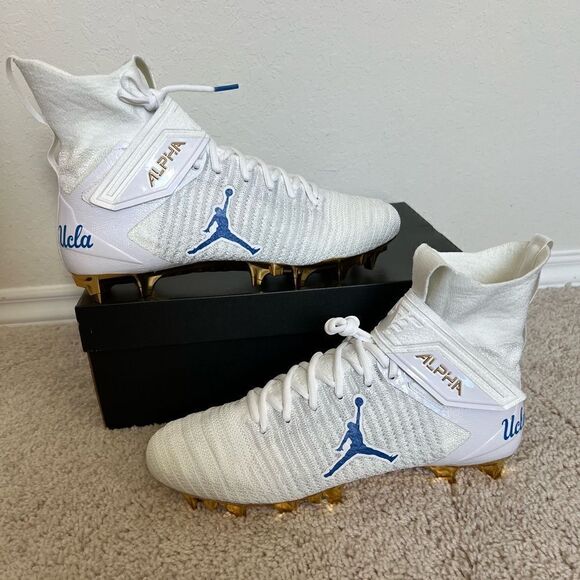 Nike Jordan Alpha Menace Elite 2 UCLA Player Exclusive Football Cleat - Picture 1 of 13